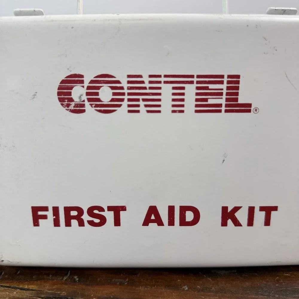 Vintage Contel Continental Telephone First Aid Kit Metal‎ Box American